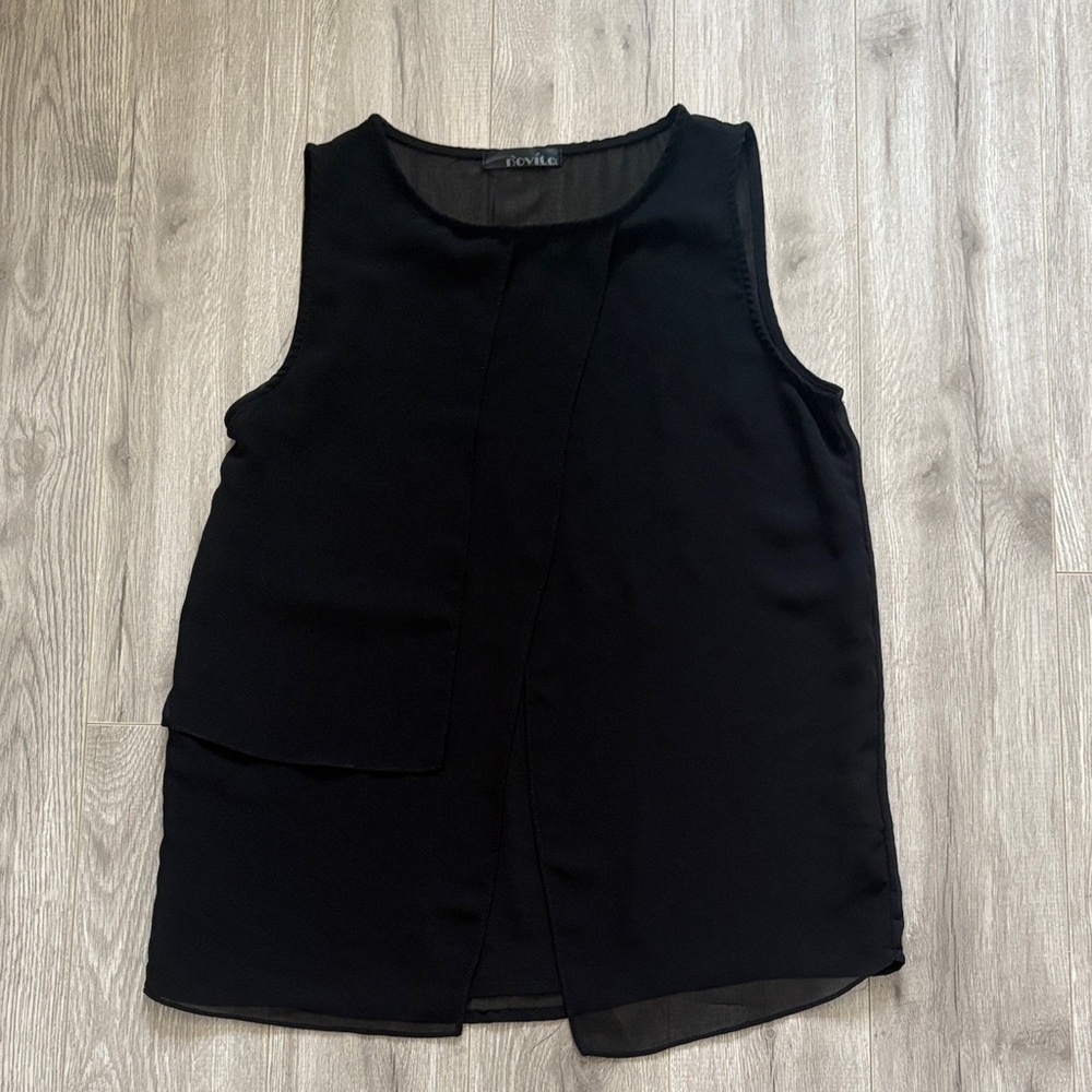 Black Sleeveless Layered Top